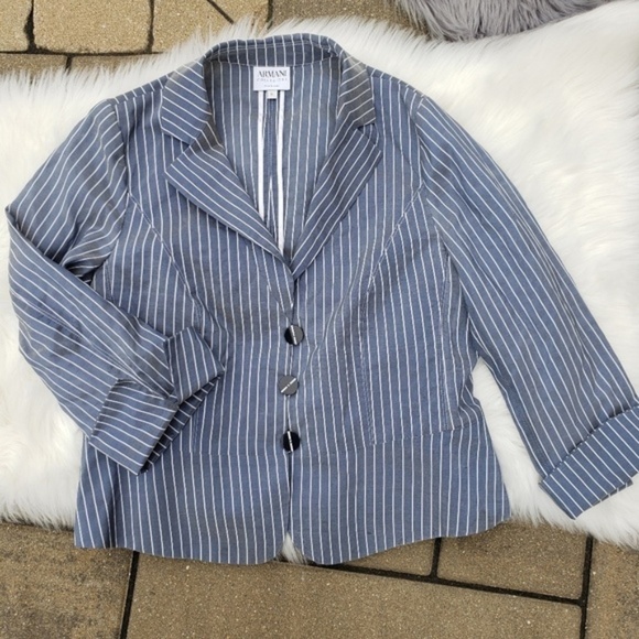 Armani Collezioni Antinea SRL Striped Blazer 14 - Picture 1 of 8